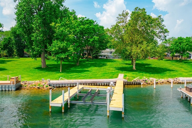 19891 Parke Ln, Grosse Ile, MI 48138 - dock with a water view and a lawn