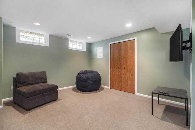 1320 Patricia Ave, Ann Arbor, MI 48103 - sitting room featuring carpet flooring and recessed lighting