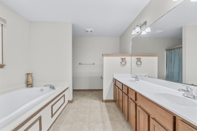 1860 Partridge Ln, Kalamazoo, MI 49009 - full bathroom with double vanity and a bath