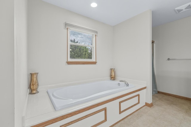 1860 Partridge Ln, Kalamazoo, MI 49009 - bathroom with a bath, curtained shower, and recessed lighting