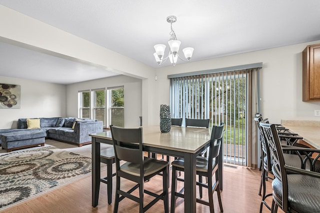 1860 Partridge Ln, Kalamazoo, MI 49009 - dining area with light wood finished floors and a chandelier
