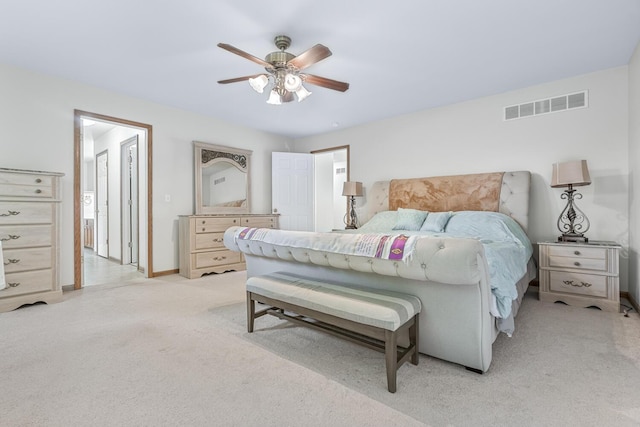 1860 Partridge Ln, Kalamazoo, MI 49009 - bedroom with light colored carpet and a ceiling fan