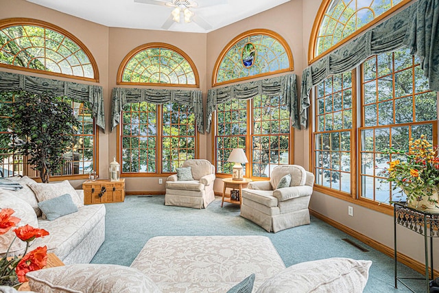 11683 Fair Lk, Delton, MI 49046 - sunroom / solarium with carpet floors, french doors, and a high ceiling