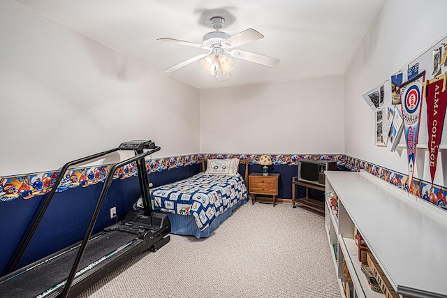 11683 Fair Lk, Delton, MI 49046 - carpeted bedroom with ceiling fan