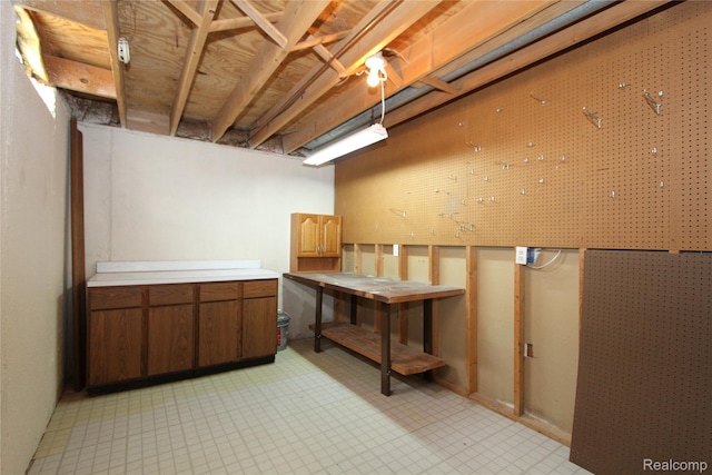 29716 Joy Rd, Livonia, MI 48150 - basement with a workshop area and light flooring