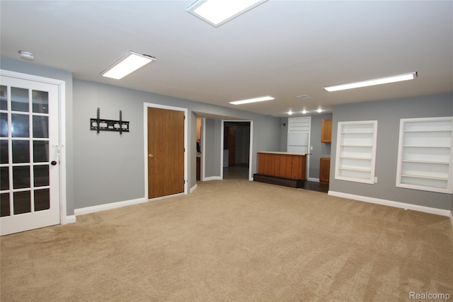 29716 Joy Rd, Livonia, MI 48150 - finished below grade area with light colored carpet and built in shelves