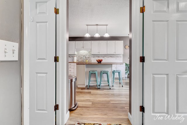 278 Caravan Rd, Norton Shores, MI 49441 - hall with light wood finished floors and a textured ceiling