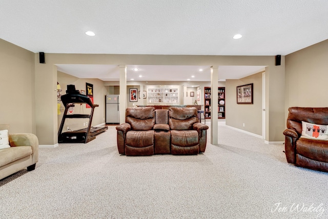 278 Caravan Rd, Norton Shores, MI 49441 - living area with carpet, a dry bar, and recessed lighting