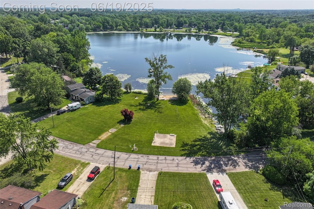 12260 Dollar Lake Dr, Fenton, MI 48430 - bird's eye view of a large body of water and a heavily wooded area