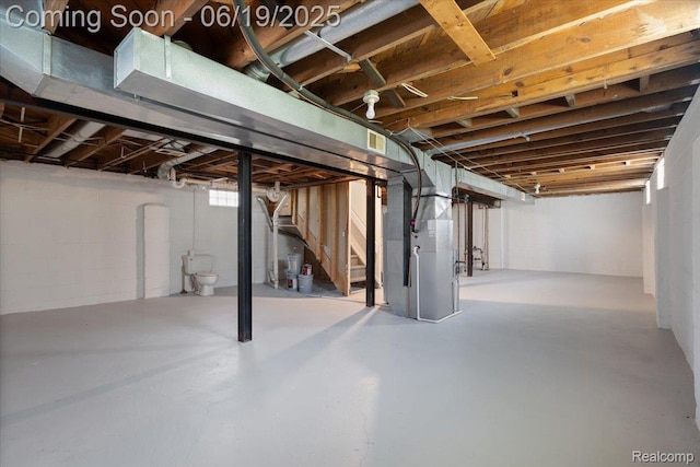 2755 Royal Ave, Berkley, MI 48072 - unfinished below grade area featuring stairway and heating unit