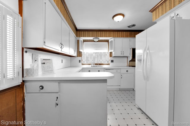 23719 Wendy Ln, Southfield, MI 48075 - kitchen featuring white appliances, light floors, and healthy amount of natural light