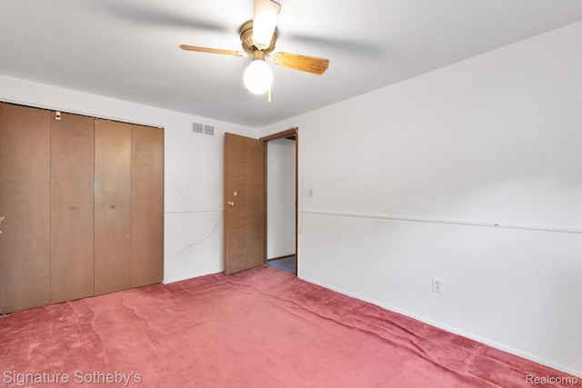 23719 Wendy Ln, Southfield, MI 48075 - unfurnished bedroom featuring carpet flooring, a closet, and a ceiling fan
