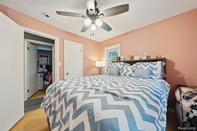 1333 N Franklin St, Dearborn, MI 48128 - bedroom featuring light wood-type flooring and a ceiling fan