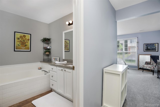 28185 Carlton Way Dr, Novi, MI 48377 - full bathroom with vanity and a bath