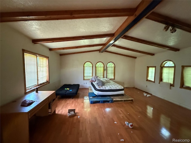6456 W Court St, Flint, MI 48532 - living area with wood finished floors, healthy amount of natural light, and a textured ceiling