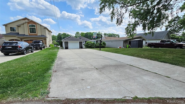 3900 Hillcrest, Highland, MI 48356 - view of front of home with a front lawn and concrete driveway