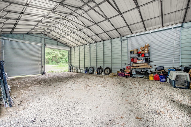 8041 Donovan Rd, Dexter, MI 48130 - garage featuring metal wall