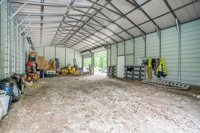 8041 Donovan Rd, Dexter, MI 48130 - garage featuring metal wall