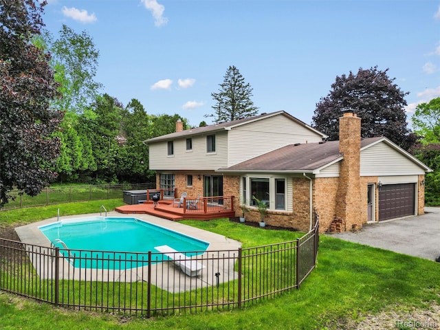 1890 Ludgate Ln, Rochester Hills, MI 48309 - view of pool with a deck and a hot tub