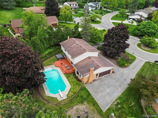 1890 Ludgate Ln, Rochester Hills, MI 48309 - aerial view of residential area featuring a pool
