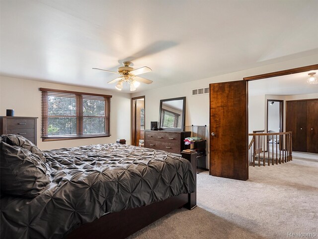 1890 Ludgate Ln, Rochester Hills, MI 48309 - bedroom featuring light colored carpet and a ceiling fan