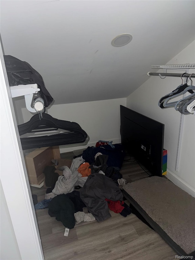 19374 Five Points St, Redford, MI 48240 - walk in closet featuring lofted ceiling and wood finished floors