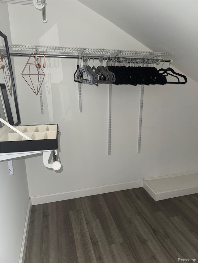 19374 Five Points St, Redford, MI 48240 - walk in closet featuring wood finished floors and vaulted ceiling