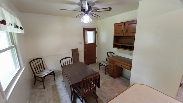 5037 Old Colony Rd, Portage, MI 49024 - dining area featuring a ceiling fan and light floors