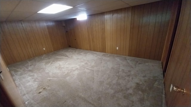 5037 Old Colony Rd, Portage, MI 49024 - finished below grade area featuring carpet flooring, a paneled ceiling, and wooden walls