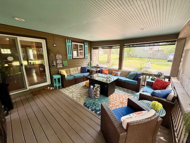 316 Colfax St, Fenton, MI 48430 - sunroom / solarium featuring outdoor lounge area
