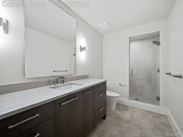 1120 Lyonhurst St, Birmingham, MI 48009 - full bathroom featuring vanity, a stall shower, and tile patterned floors