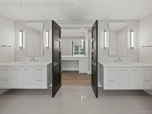 1120 Lyonhurst St, Birmingham, MI 48009 - bathroom with tile patterned flooring and two vanities