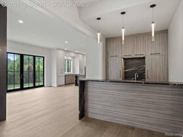 1120 Lyonhurst St, Birmingham, MI 48009 - unfurnished living room featuring light wood-type flooring and recessed lighting