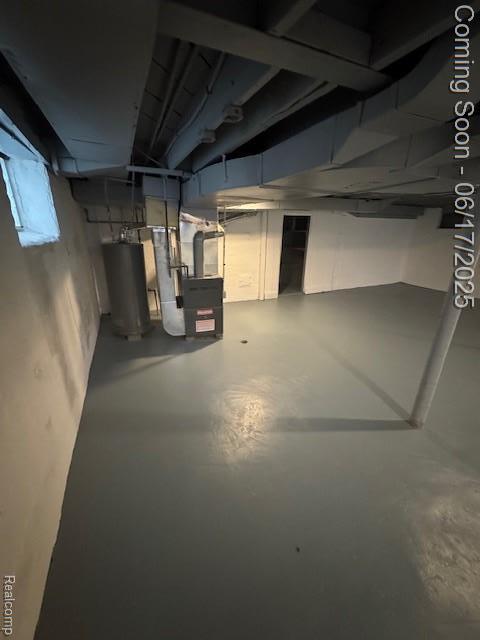 5215 Buckingham Ave, Detroit, MI 48224 - basement with gas water heater and heating unit