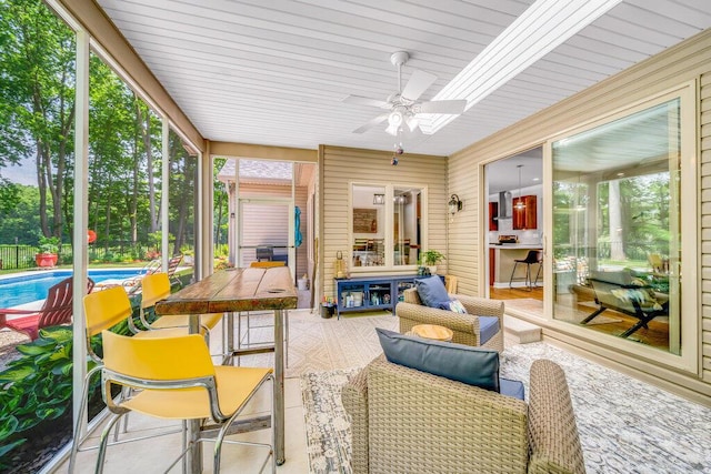 6143 Pheasant Ct, Berrien Springs, MI 49103 - sunroom / solarium featuring ceiling fan and healthy amount of natural light