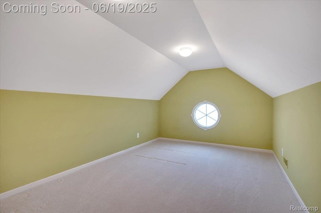 43443 Mclean Ct, Novi, MI 48375 - additional living space featuring carpet flooring and lofted ceiling