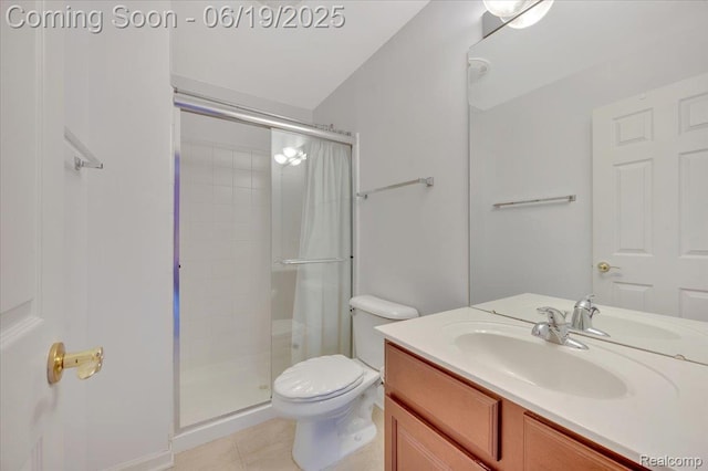 43443 Mclean Ct, Novi, MI 48375 - full bath with a stall shower, vanity, and tile patterned floors
