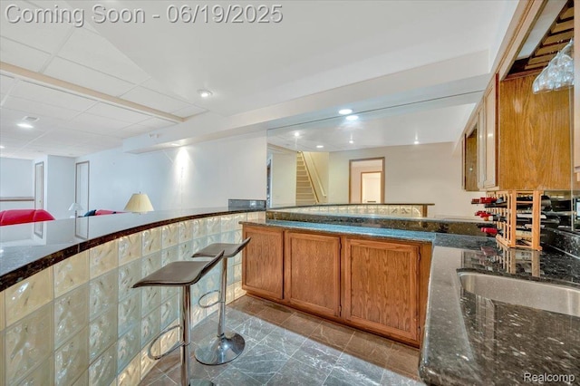 43443 Mclean Ct, Novi, MI 48375 - indoor bar with stairs and recessed lighting