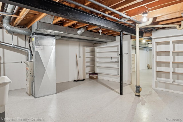 13142 Boca Grande Dr, Sterling Heights, MI 48312 - basement with tile patterned floors and heating unit