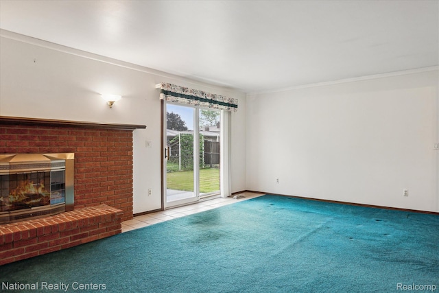 13142 Boca Grande Dr, Sterling Heights, MI 48312 - unfurnished living room featuring carpet and ornamental molding