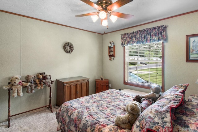501 Kinloch, Temperance, MI 48182 - carpeted bedroom featuring crown molding and ceiling fan