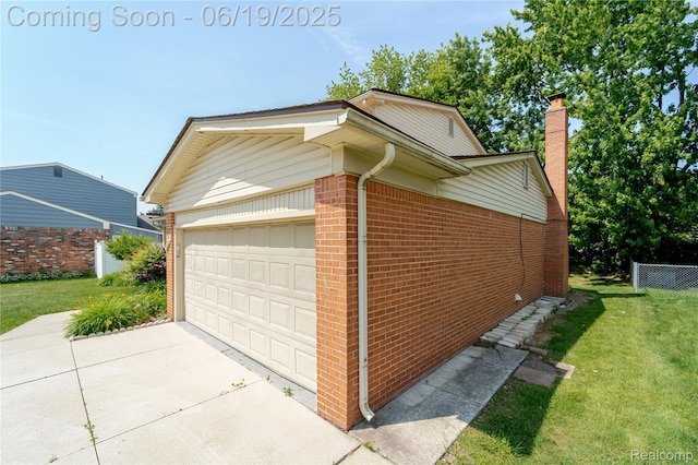 38247 Forsdale Dr, Sterling Heights, MI 48310 - view of home's exterior with brick siding and a chimney