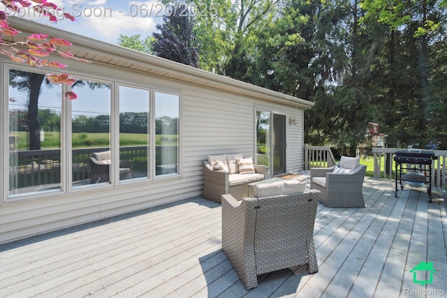 4273 Fairway Ln, Jackson, MI 49201 - deck featuring an outdoor living space