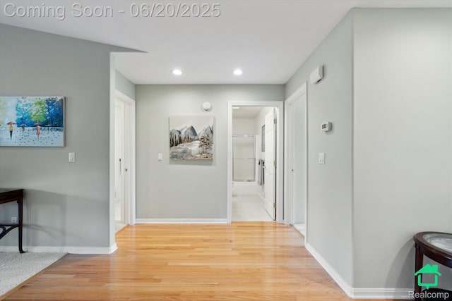 4273 Fairway Ln, Jackson, MI 49201 - corridor featuring light wood-type flooring and recessed lighting