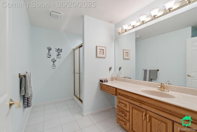 4273 Fairway Ln, Jackson, MI 49201 - bathroom with vanity, a stall shower, and tile patterned floors