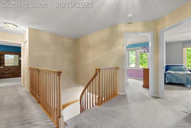 2082 Avon Lake Ln, Rochester Hills, MI 48307 - hall featuring an upstairs landing, carpet flooring, and plenty of natural light