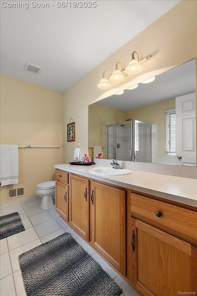 2082 Avon Lake Ln, Rochester Hills, MI 48307 - full bathroom with vanity, a shower stall, and tile patterned floors