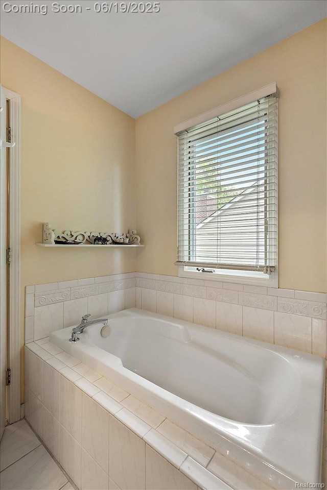 2082 Avon Lake Ln, Rochester Hills, MI 48307 - bathroom with a garden tub and tile patterned flooring