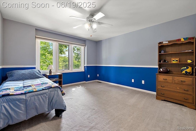 2082 Avon Lake Ln, Rochester Hills, MI 48307 - carpeted bedroom featuring baseboards and a ceiling fan