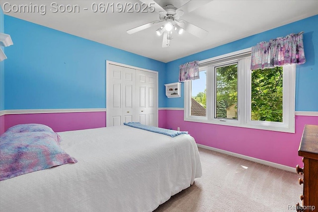 2082 Avon Lake Ln, Rochester Hills, MI 48307 - bedroom featuring carpet flooring, a closet, and ceiling fan